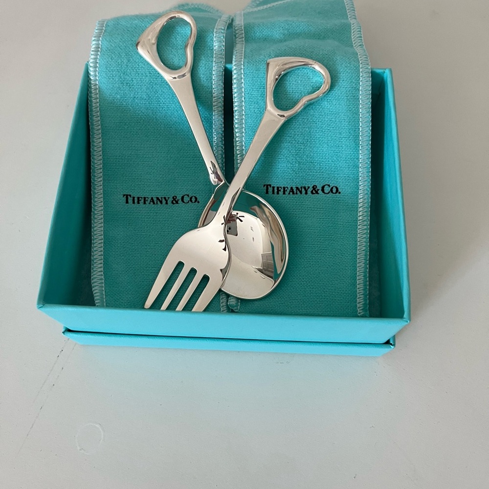 Tiffany & Co. Elsa Peretti Open Heart Fork and Spoon Baby Set